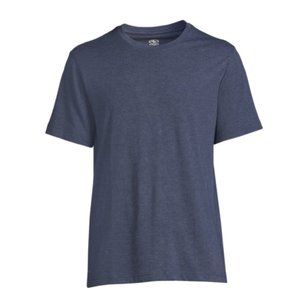 Men's Solid Blue Active T-Shirt ATHLETIC WORKS Short Sleeve Tri Blend Crewneck